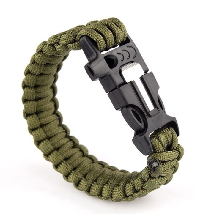 Paracord túlélő karkötő iránytűvel zöld színben