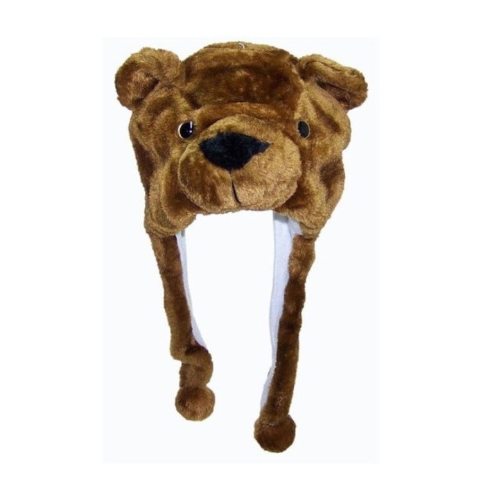 Caciula model ursulet, din plus captusit cu fleece polar, marime universala