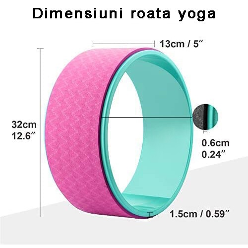 Roata Roz Roata yoga, GO4FIT, roata pilates roz - eMAG.ro
