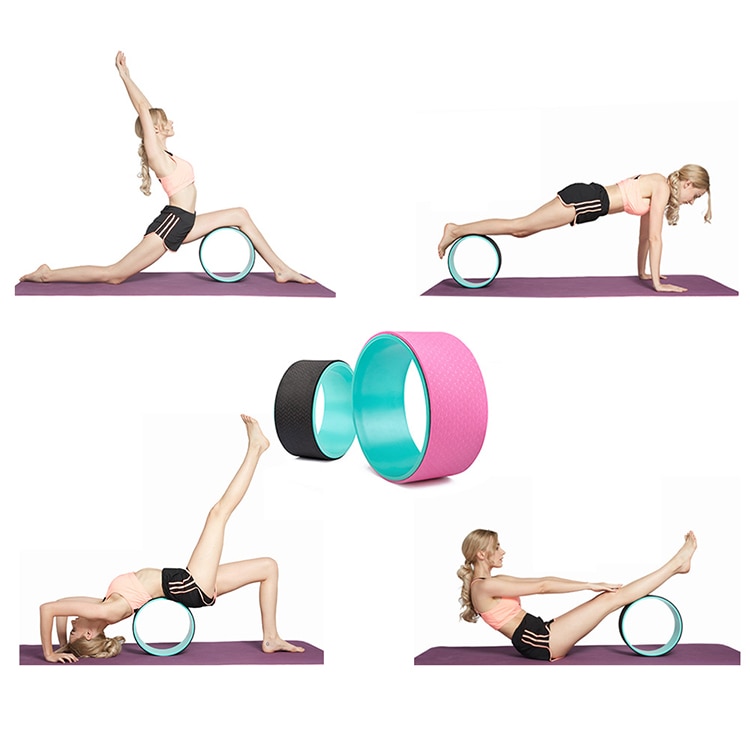 Roata Roz Roata yoga, GO4FIT, roata pilates roz - eMAG.ro