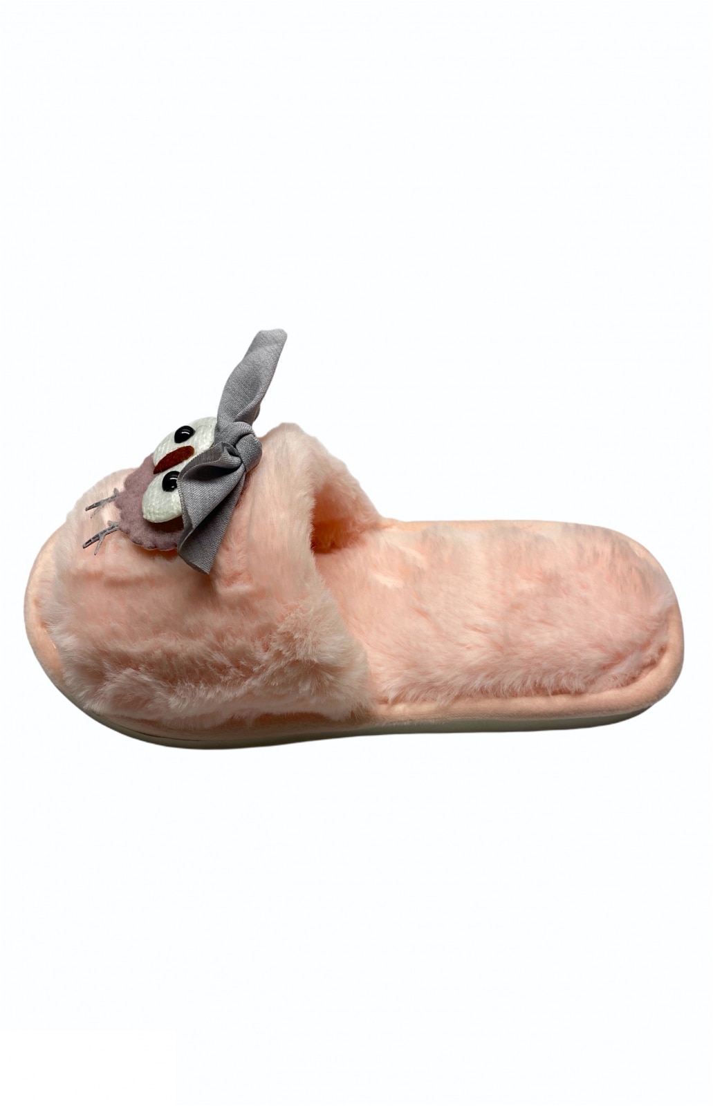 Papuci de casa decupati pentru dama, material textil, Roz deschis, 38-39