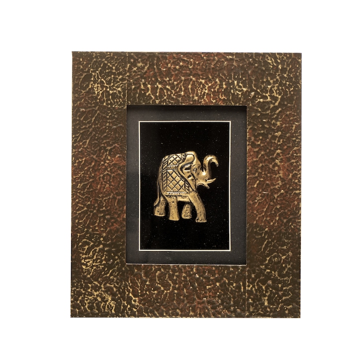 Dekoratív festés 3D elefánt, 25 x 20,5cm, fából