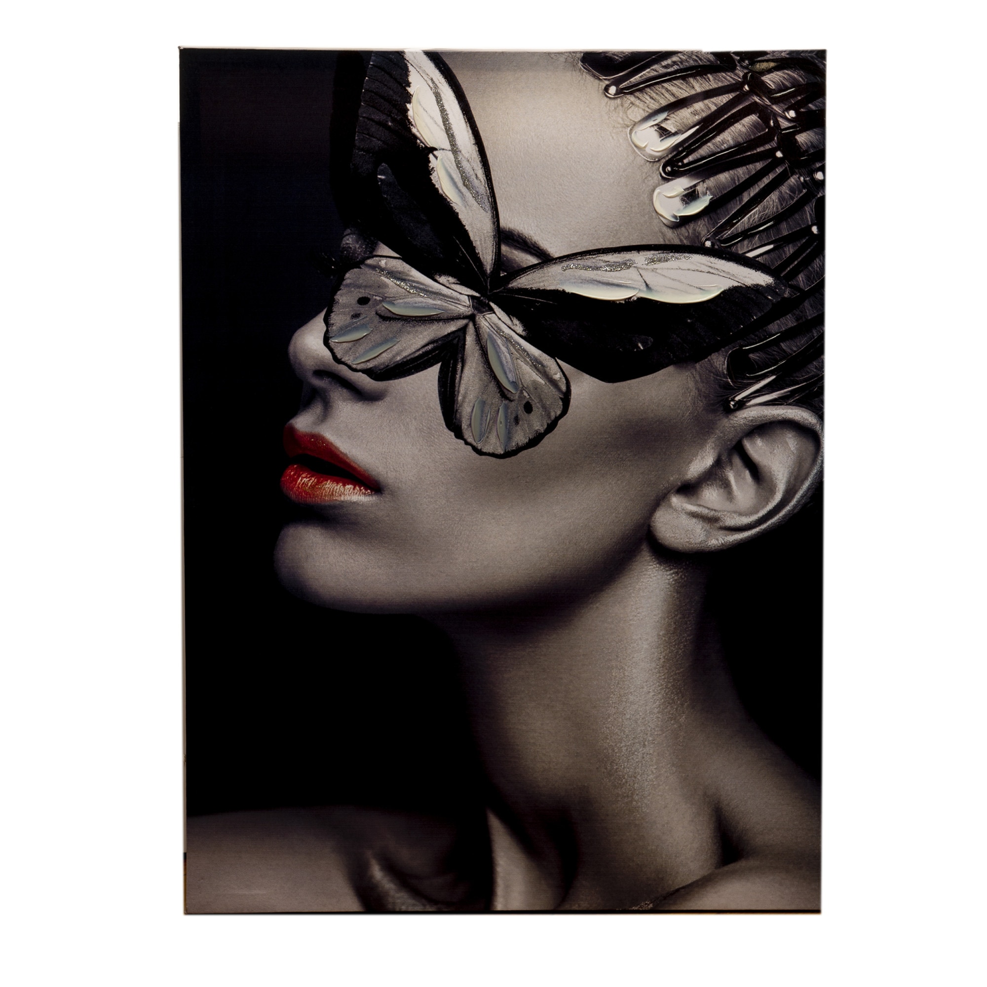 Tablou 'Butterfly woman', 69.5 x49.5 cm, realizat manual pe panza