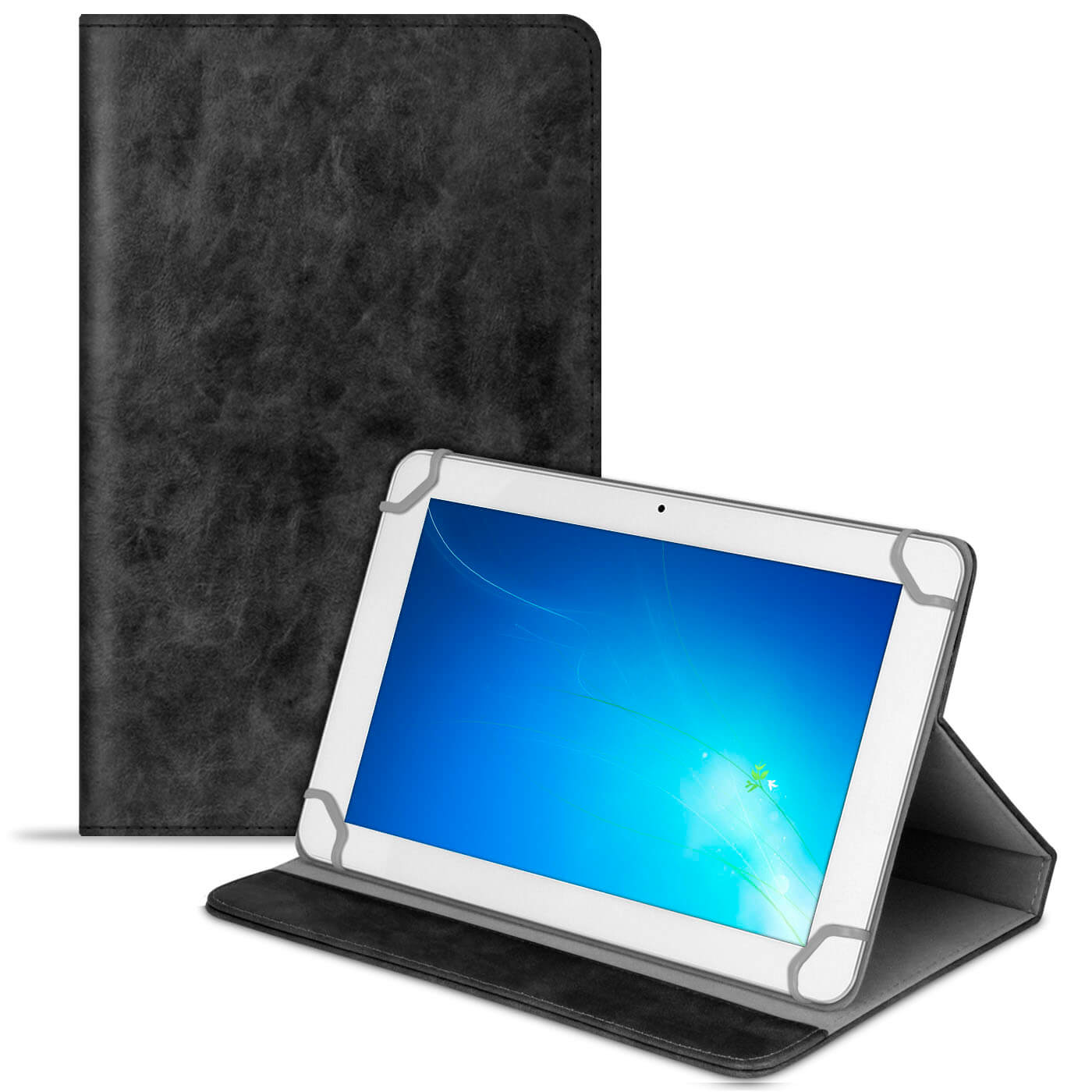 Husa de protectie 360° pentru tableta, Universala, 8’’, Piele ecologica, Negru