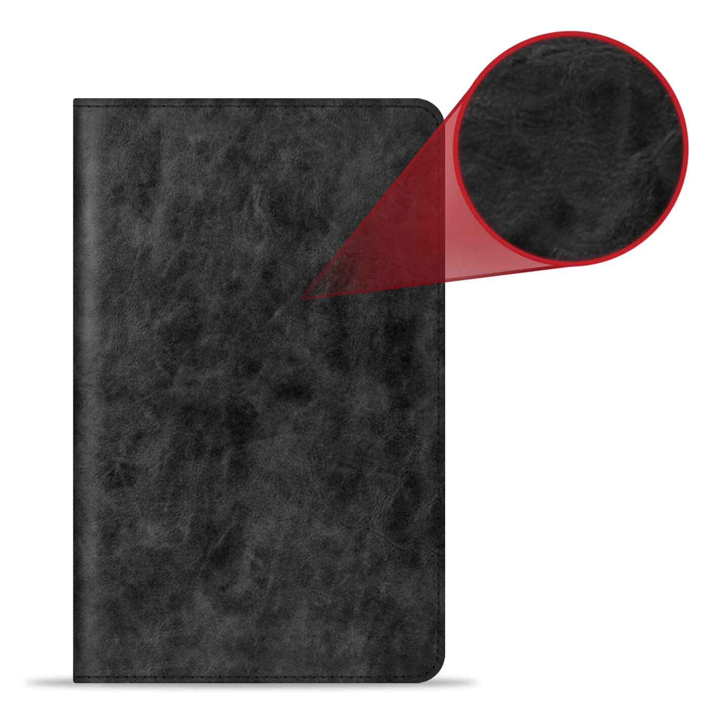 Husa de protectie 360° pentru tableta, Universala, 8’’, Piele ecologica, Negru