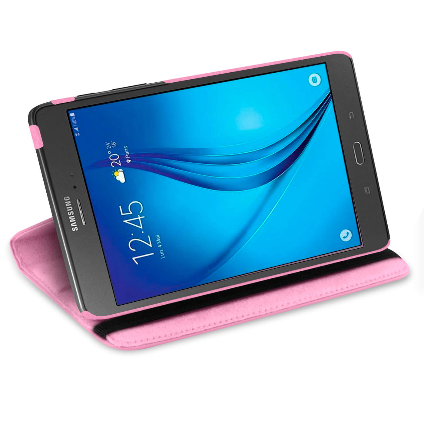 Husa de protectie tableta 360° pentru Samsung Galaxy Tab A 8.0"/T350, Piele ecologica, Roz