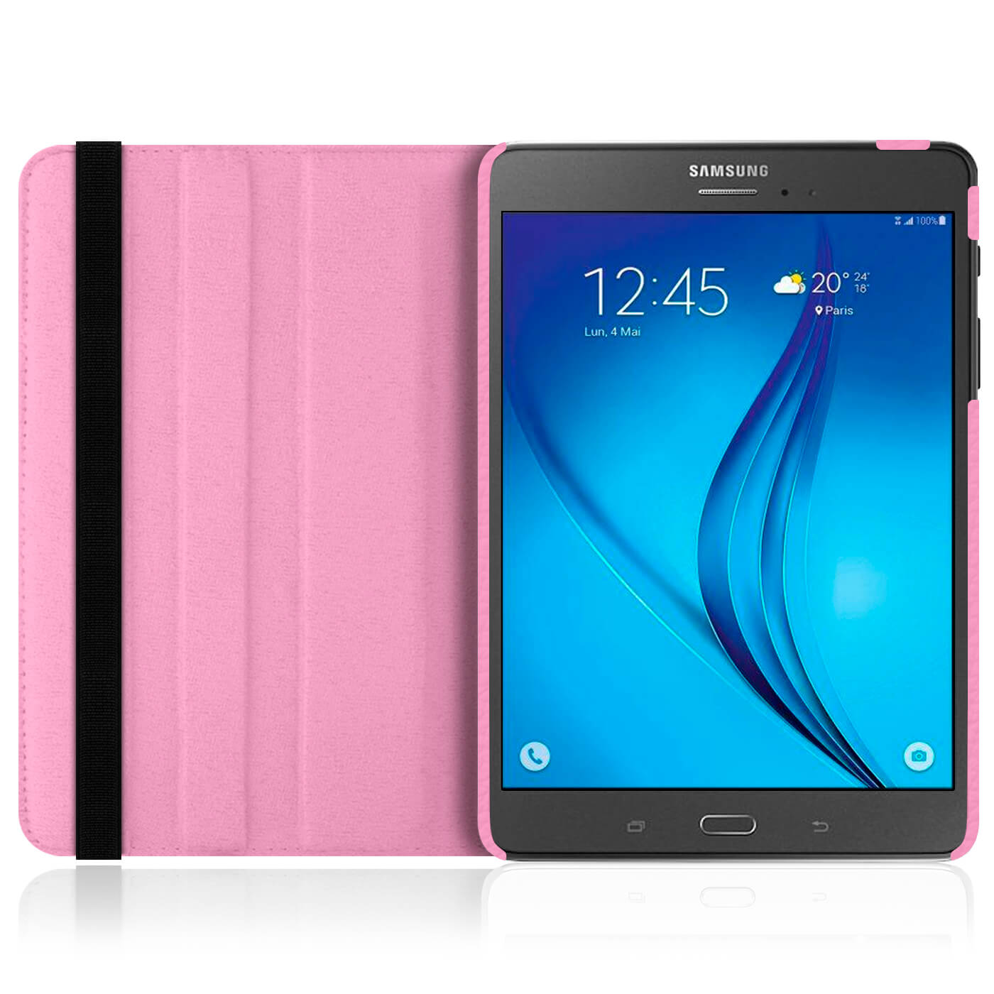 Husa de protectie tableta 360° pentru Samsung Galaxy Tab A 8.0"/T350, Piele ecologica, Roz