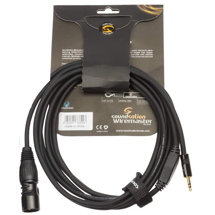 Cablu adaptor Jack (3.5mm) - XLR (M) - 3 m Soundsation Wiremaster WM-MJXLRM30