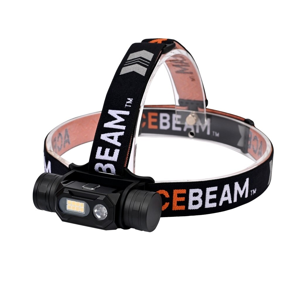 Lanterna frontala reincarcabila Acebeam H60 cu acumulator inclus, control LED dual, focus si inundare