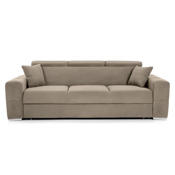 Canapea Extensibila 3 locuri BELLAGIO, cu tetiere, 235x95x85 cm, Bej Canapea Extensibila 3 locuri BELLAGIO, cu tetiere, 235x95x85 cm, Bej