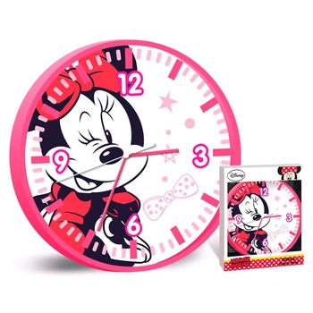 Ceas perete Minnie Mouse 25 cm Alb/ Roz Ceas perete Minnie Mouse 25 cm Alb/ Roz