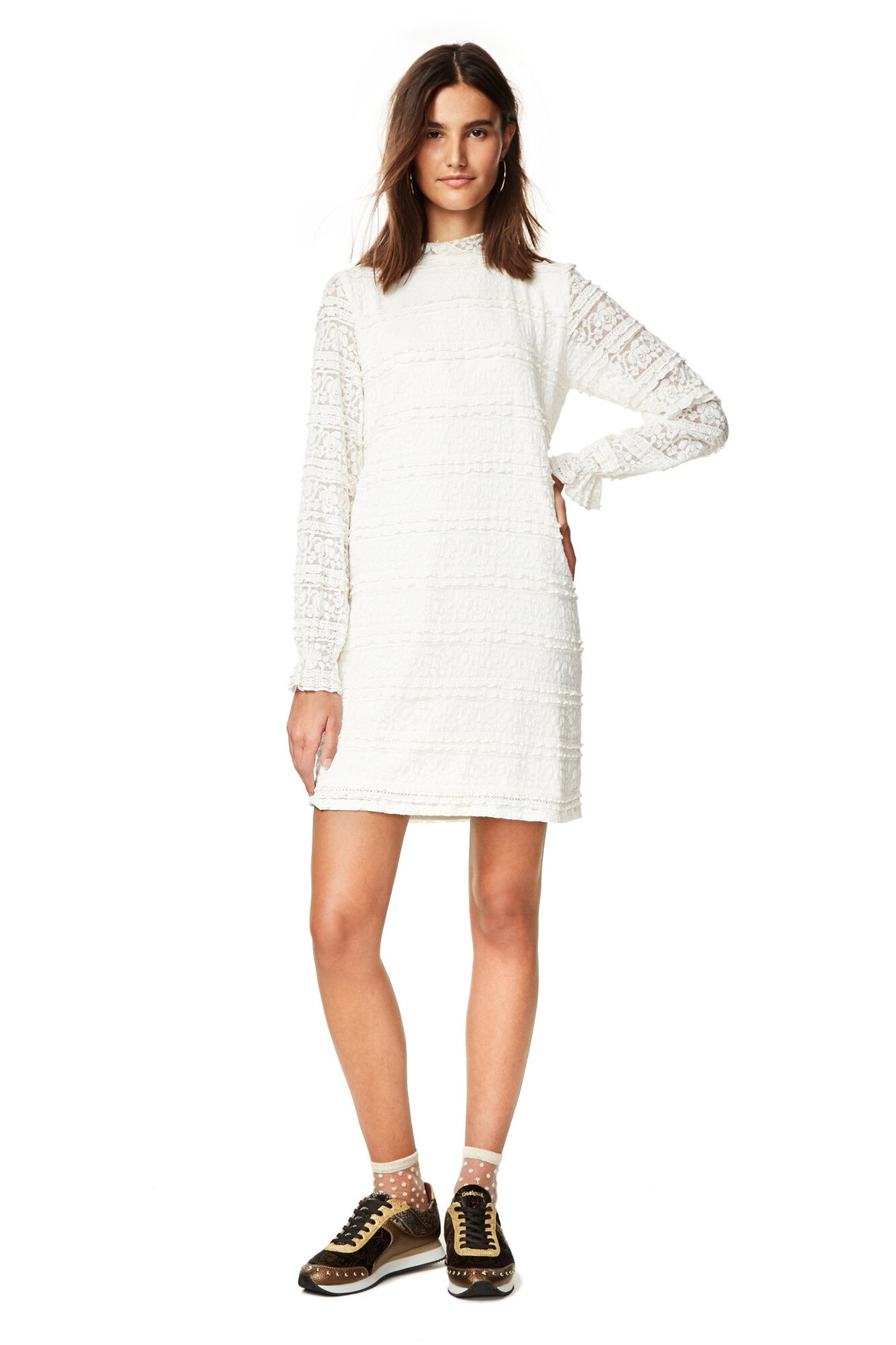 Rochie pentru femei din dantela , Desigual, Alb, L