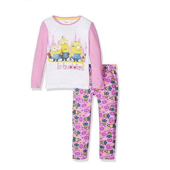 Pijama Minions, alb-roz