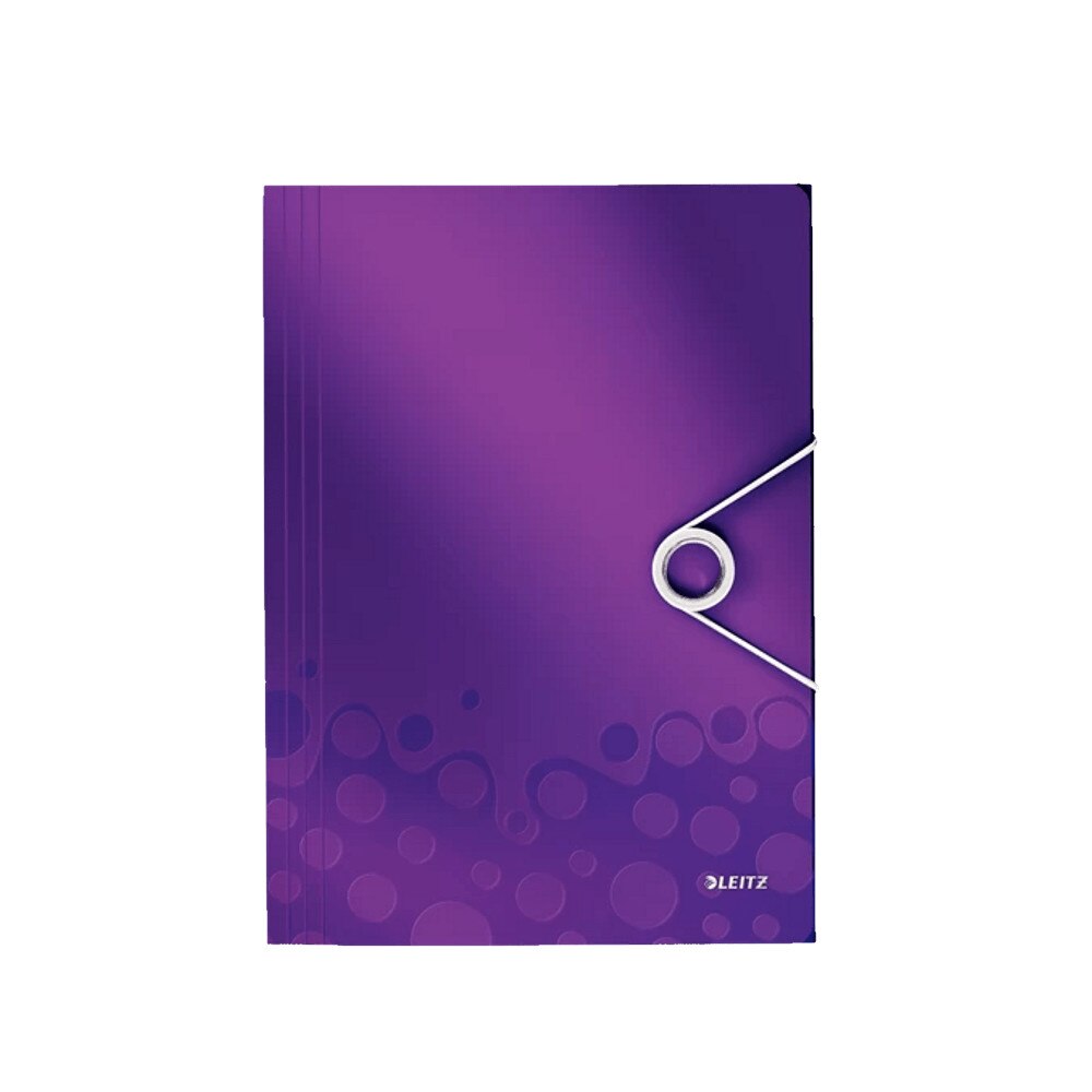 Mapa Leitz WOW, PP, cu elastic, A4, mov metalizat