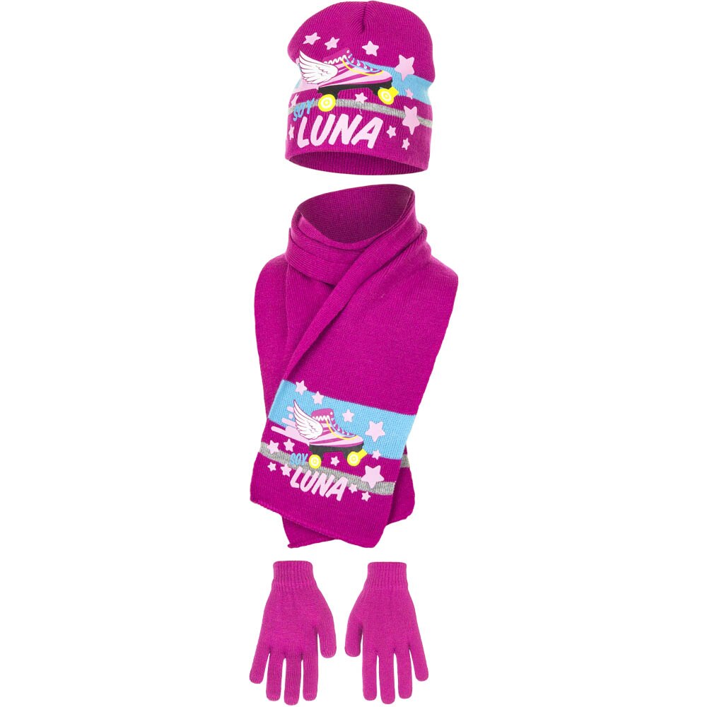 Set caciula-fular-manusi Soy Luna, Fucsia
