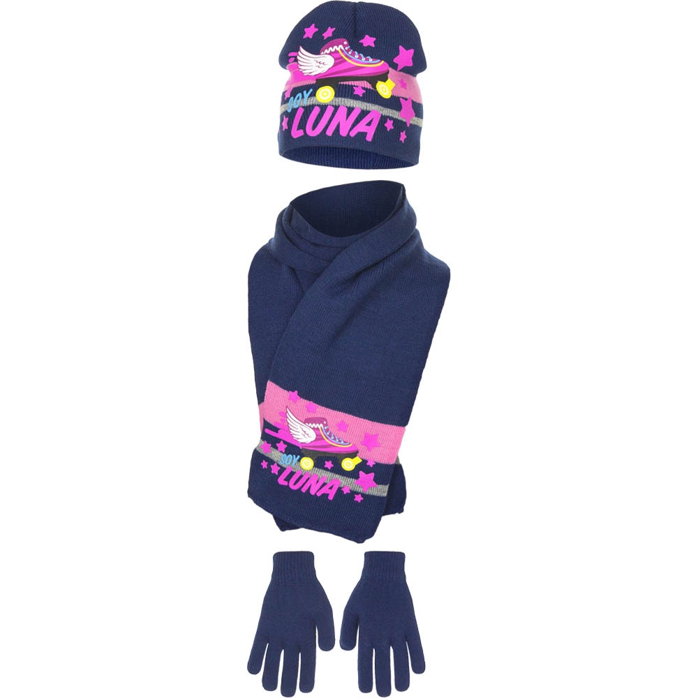 Set caciula-fular-manusi Soy Luna, Albastru