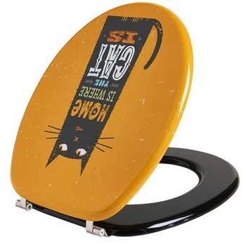 Capac wc MDF Wirquin Woody Cat 445x375mm, inchidere lenta, balamale otel inoxidabil Capac wc MDF Wirquin Woody Cat 445x375mm, inchidere lenta, balamale otel inoxidabil