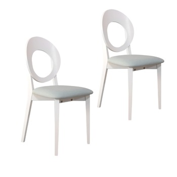 Set 2 scaune dining din lemn de fag Moderna Cosmo, cadru alb, textil Melva 70 Set 2 scaune dining din lemn de fag Moderna Cosmo, cadru alb, textil Melva 70