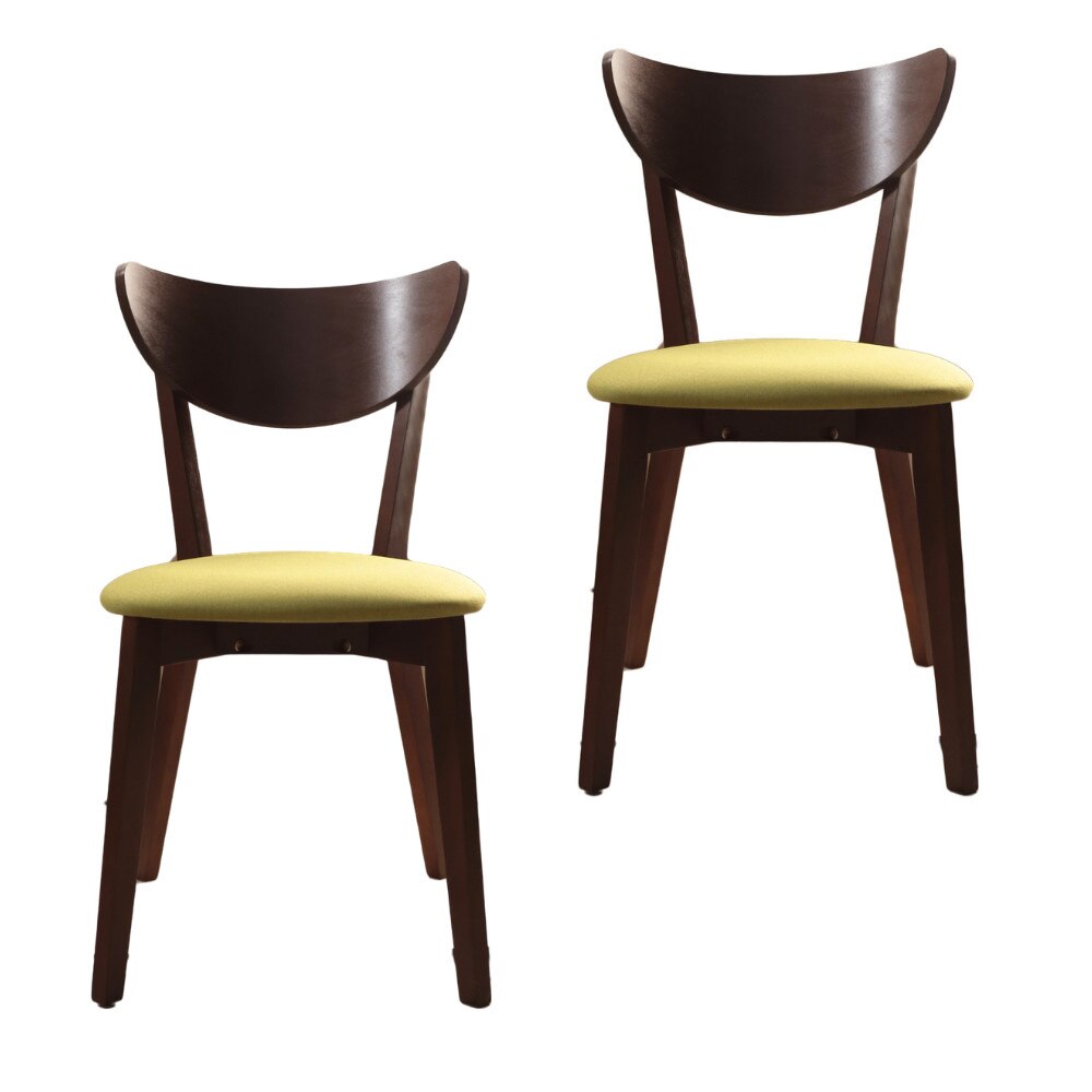 Set 2 scaune dining din lemn de fag Moderna Modern, cadru nuc, textil Bahama 17