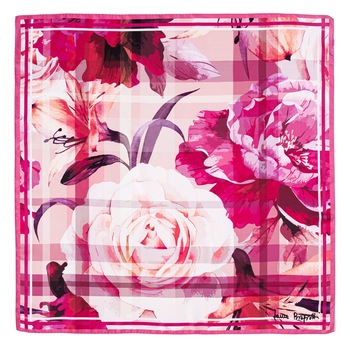 Esarfa matase twill Laura Biagiotti Mon Cheri roz, 88x88 cm Esarfa matase twill Laura Biagiotti Mon Cheri roz, 88x88 cm