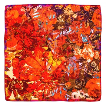 Esarfa matase Laura Biagiotti Autumn Euphoria, caramiziu, 88x88 cm Esarfa matase Laura Biagiotti Autumn Euphoria, caramiziu, 88x88 cm
