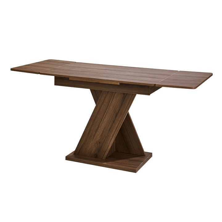 OEM Kihúzható konyhaasztal, téglalap alakú, 4 személyes, dió, 104 / 164.5 x 68 x 77.5 cm, 1C