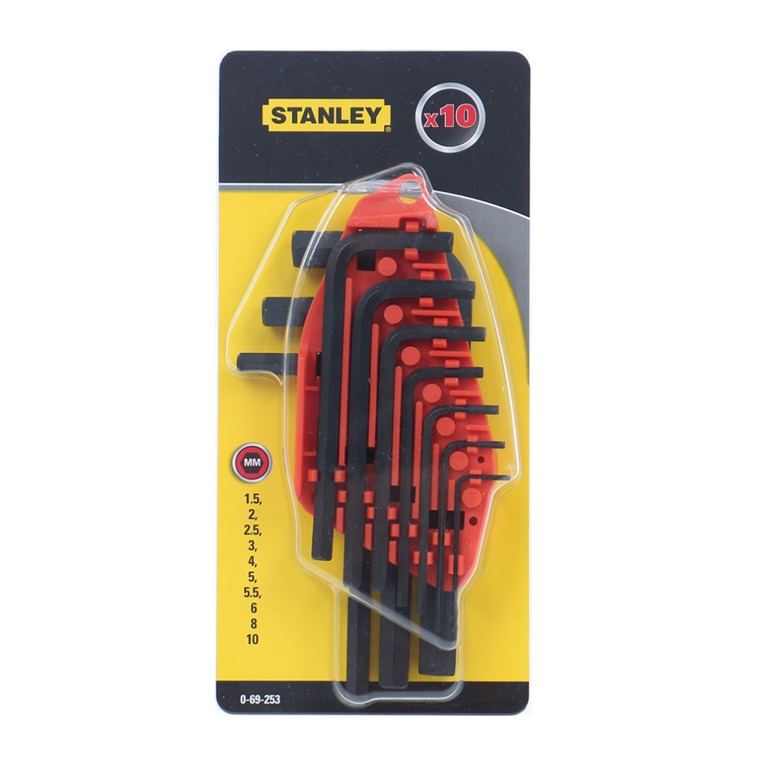 Set 10 bucati chei imbus EVO, cu locas hexagonal, Stanley, 1.5 - 10 mm