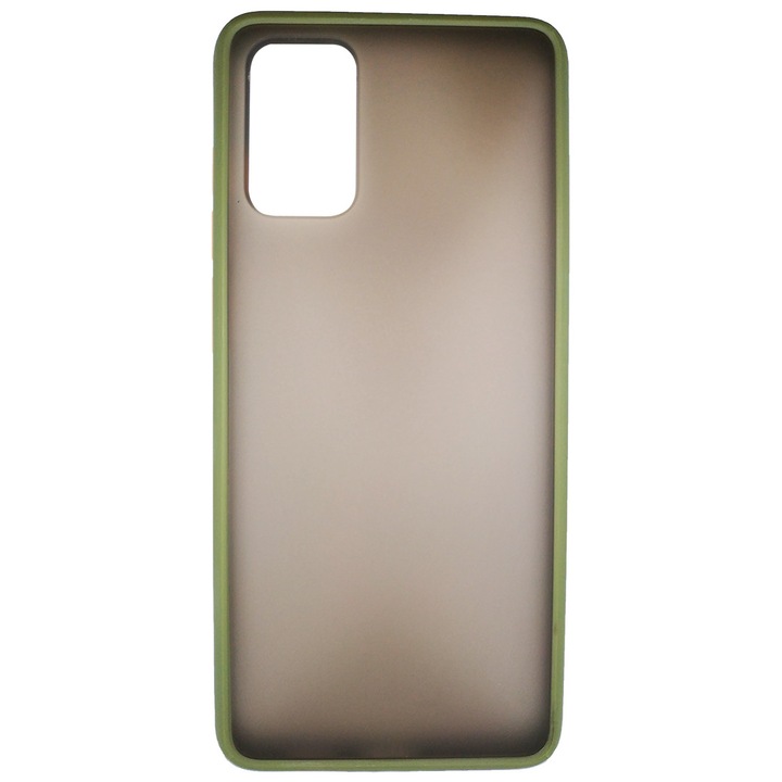 Предпазен гръб Vennus Button, Matt, за Samsung Galaxy S20 Plus, Зелена маслина/Оранжев