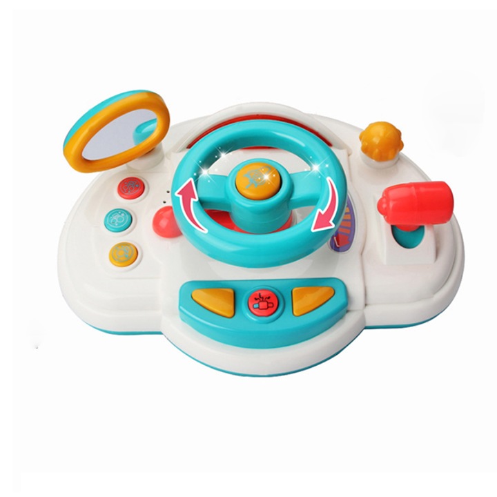 Интерактивна играчка волан, многофункционална със светлини и музика, симулация на шофиране, за момичета и момчета, 1, 2, 3, 4 години