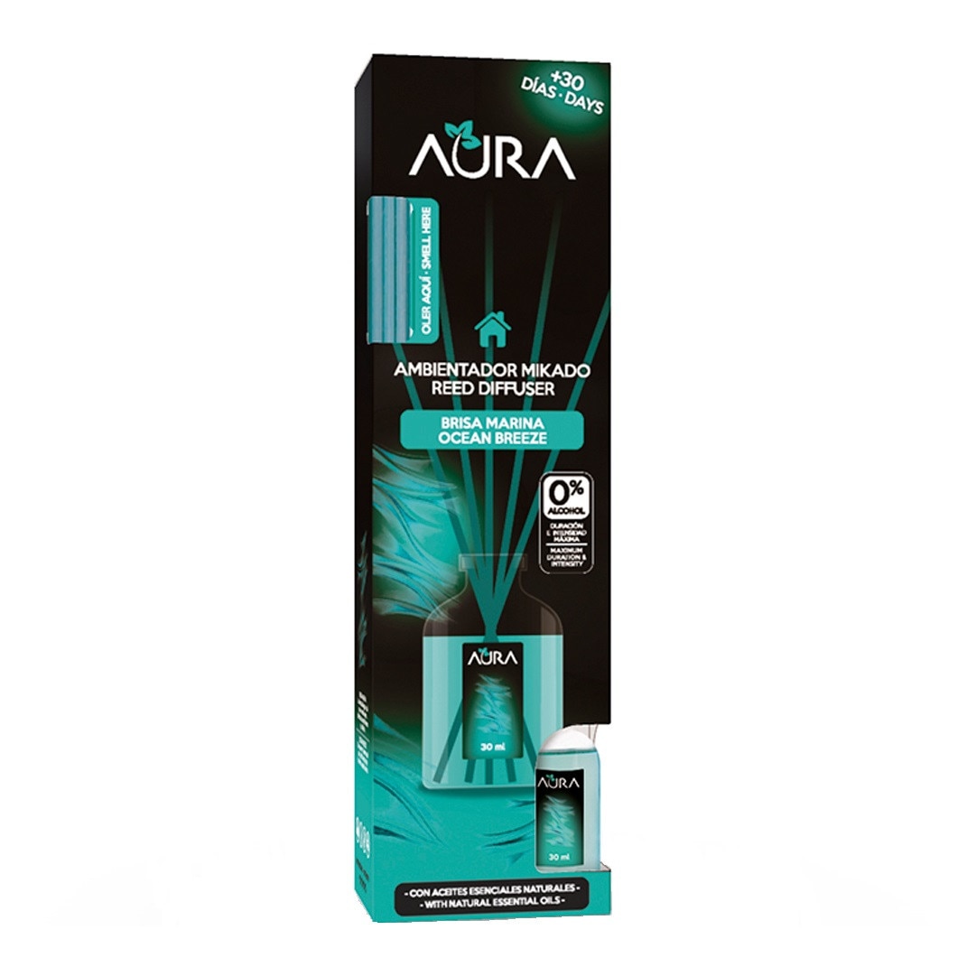 Odorizant camera 0% alcool Aura, Briza marina 30 ml, + 30 zile
