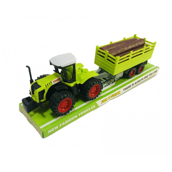 Tractor cu remorca si lemne,40x11x12 cm,3 ani +