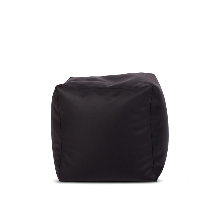 Пуф Topcho табуретка куб, еко кожа, пълнеж от полистиренови перли, черен