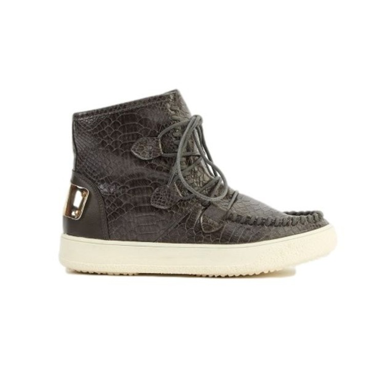 Tenisi inalti cu captuseala Lilley Mock Croc Faux, Impermeabili, Gri, 38 EU