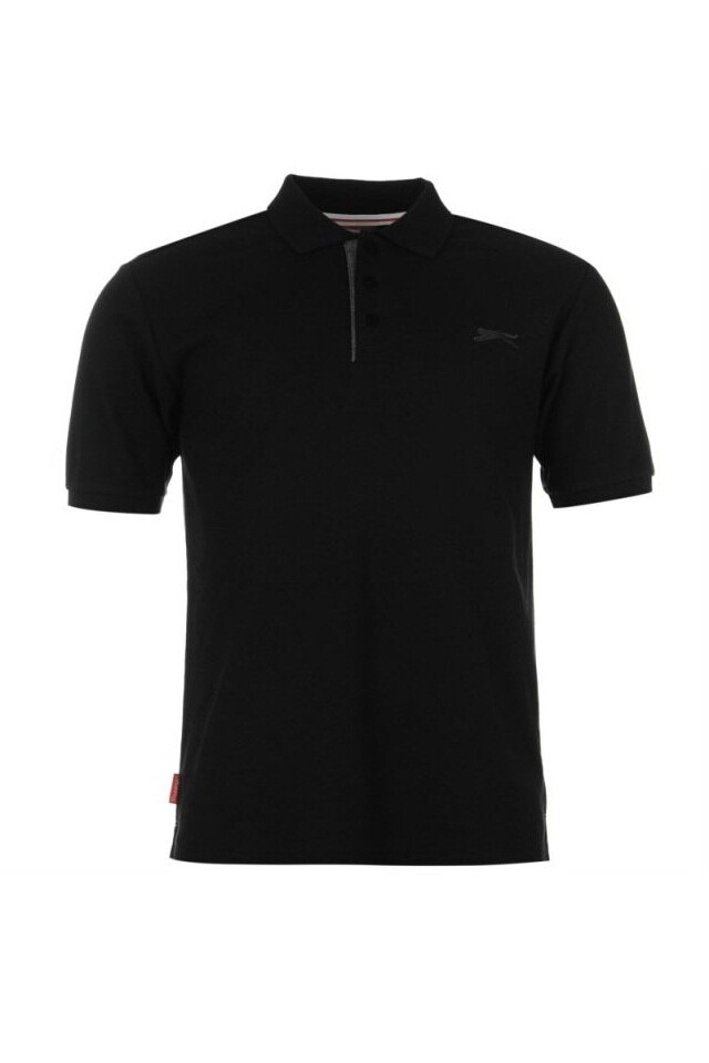 Slazenger, Tricou Polo Tipped, Bumbac, Negru