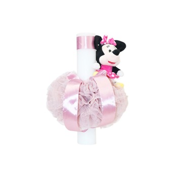 Lumanare pentru botez-forma glob si jucarie Minnie mouse, 35x5 cm, Roz, dae8458 Lumanare pentru botez-forma glob si jucarie Minnie mouse, 35x5 cm, Roz, dae8458