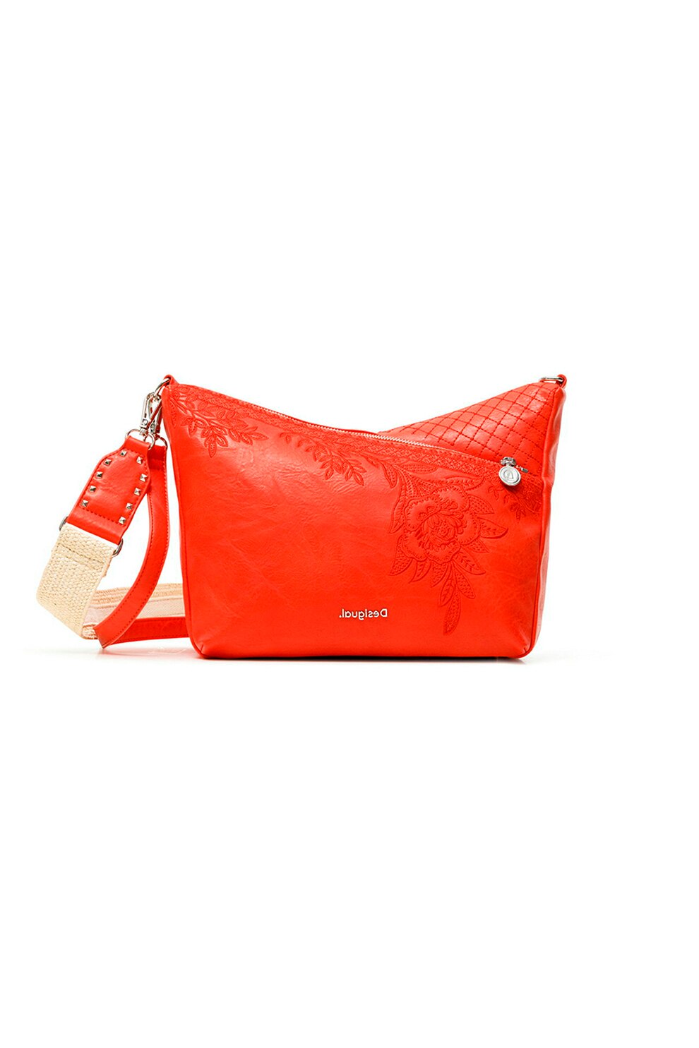 DESIGUAL, Geanta de piele ecologica, cu bareta de umar, Oranj mandarina