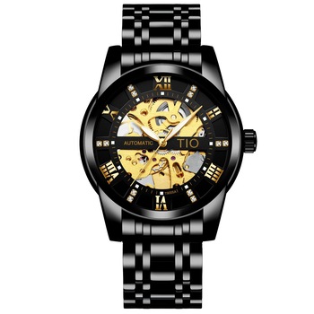 Ceas barbatesc TIO, Ceas de mana mecanic automatic, Clasic, Indici luminosi, Afiseaza ora, minutele si secundele, Business, Elegant, Luxury, Analog, Otel inoxidabil, Negru Ceas barbatesc TIO, Ceas de mana mecanic automatic, Clasic, Indici luminosi, Afiseaza ora, minutele si secundele, Business, Elegant, Luxury, Analog, Otel inoxidabil, Negru