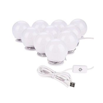 Kit 10 Becuri LED pentru Oglinda Make-Up, Vanity LED Mirror pentru un Machiaj Perfect, 3 trepte iluminare Kit 10 Becuri LED pentru Oglinda Make-Up, Vanity LED Mirror pentru un Machiaj Perfect, 3 trepte iluminare