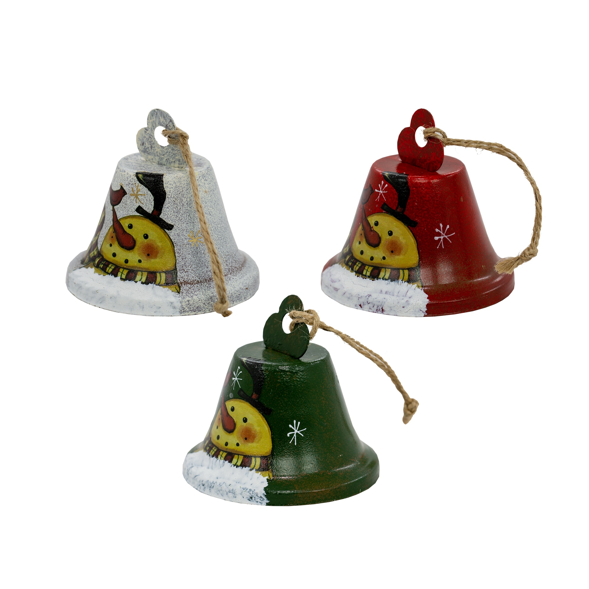 Set clopotei de craciun metal 3 piese, 7 cm