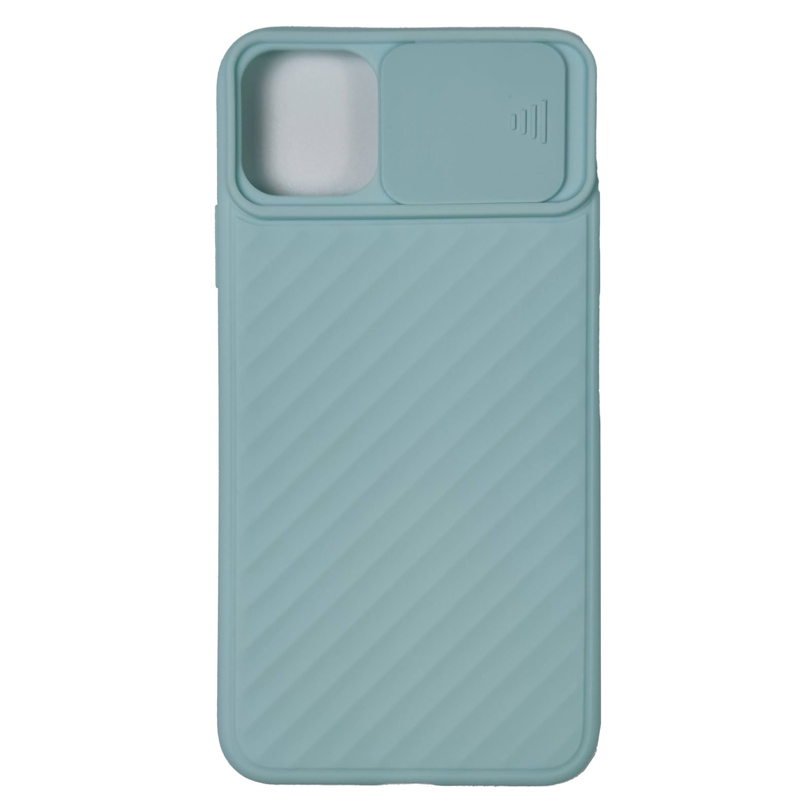 Husa silicon Apple iPhone 11 Pro Max model Colourful cu Protectie Camera tip Slide, Antisoc, TPU, Viceversa Albastru azur