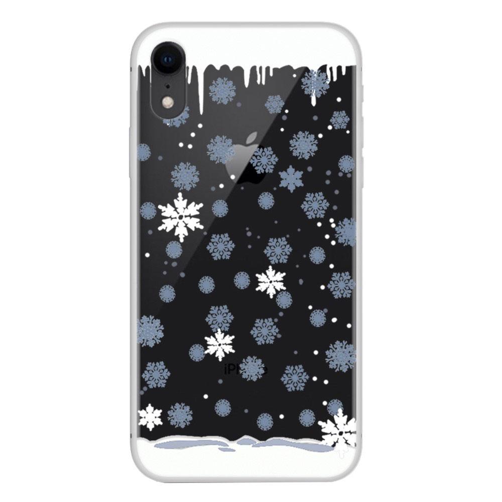 Husa Apple iPhone XR model Snowflakes, Silicon, Antisoc, Viceversa Alb/Mov
