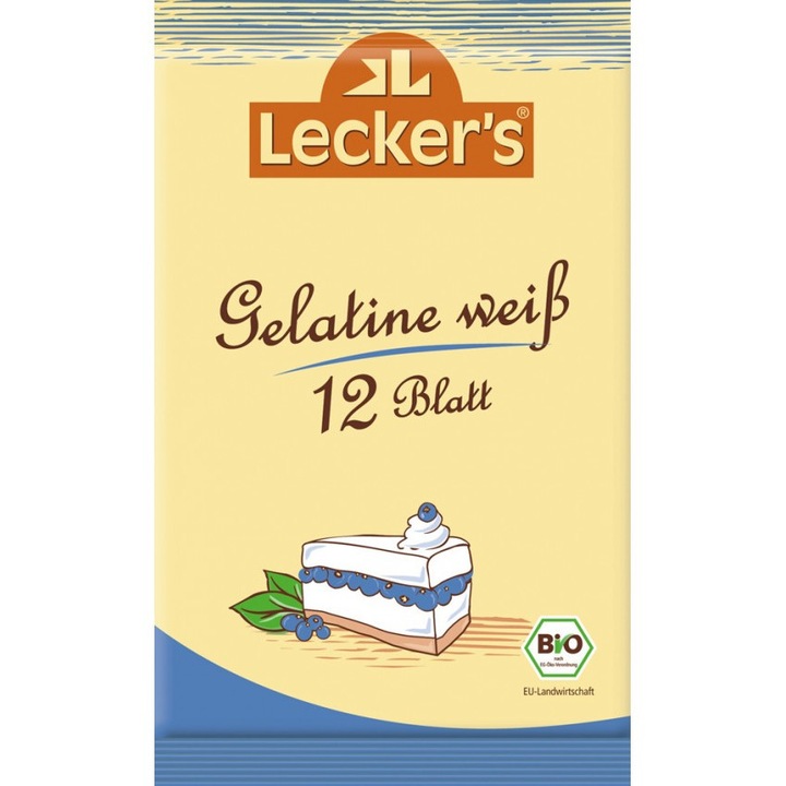 Gelatina alba, bio, Lecker's, 20 g