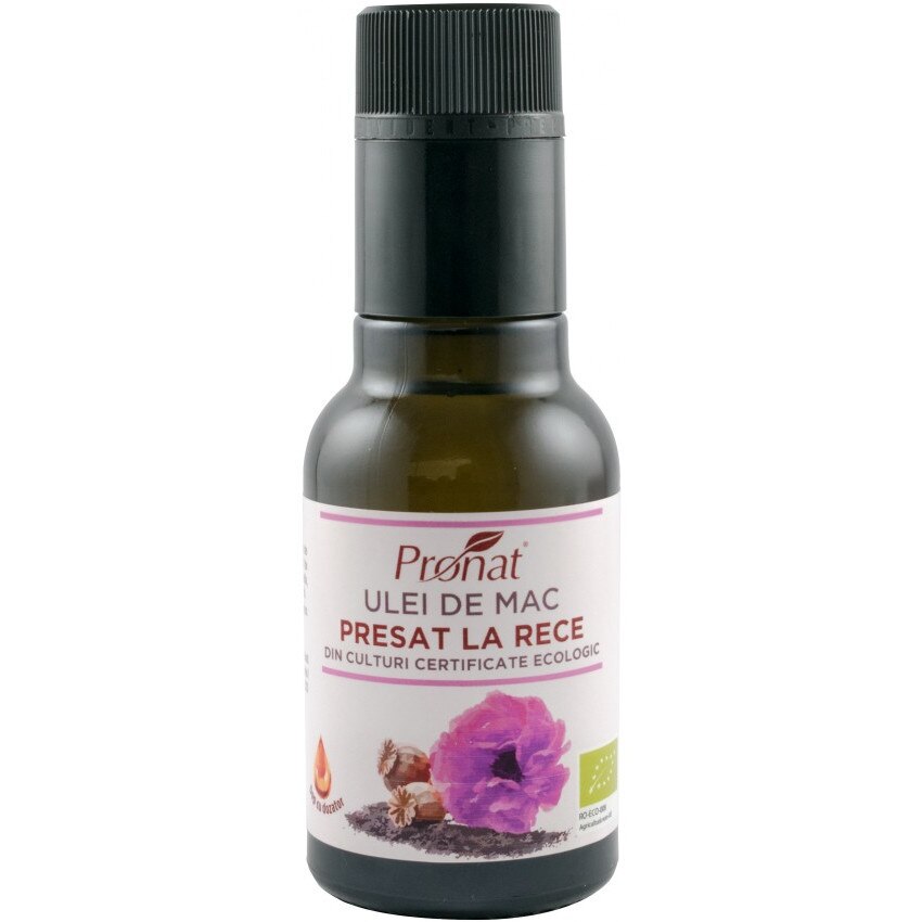 Ulei de mac presat la rece, bio, Pronat, 100ml