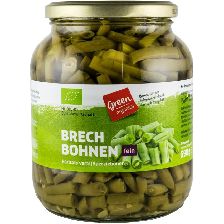 Fasole verde, bio, Green Organics, 690 g