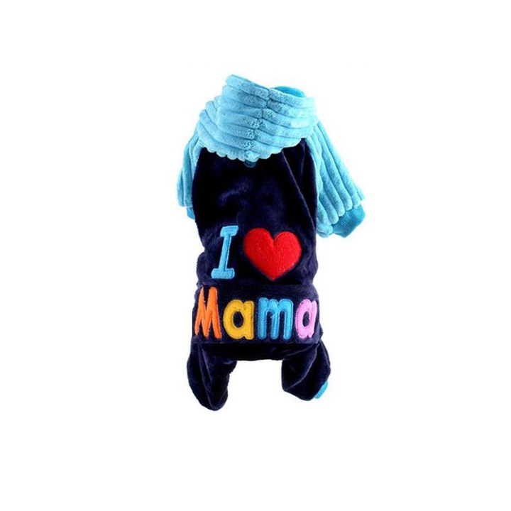 Bluza I Love Mama, calduroasa, pufoasa 2XL Albastru
