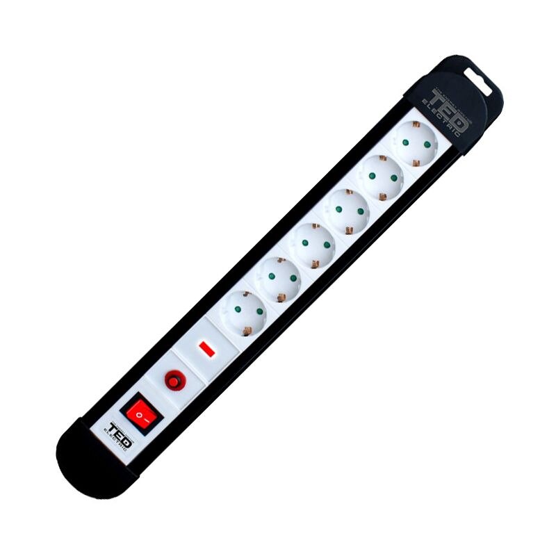 Prelungitor cu 6 Prize si Protectie, cablu 3 x 1.5 mm2, lungime 1.5 m