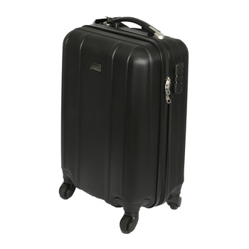 Troler cabina santiago policarbonat Princess, negru 52 cm Troler cabina santiago policarbonat Princess, negru 52 cm