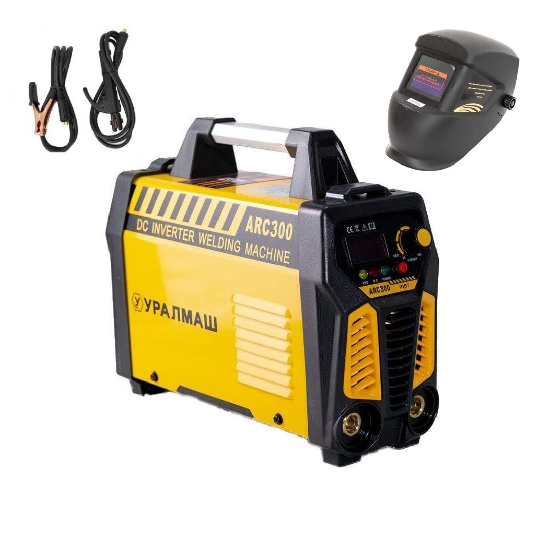 Set Aparat de Sudura Invertor Uralmash MMA300 Profi Tehnologie IGBT Accesorii incluse+ Masca cu cristale
