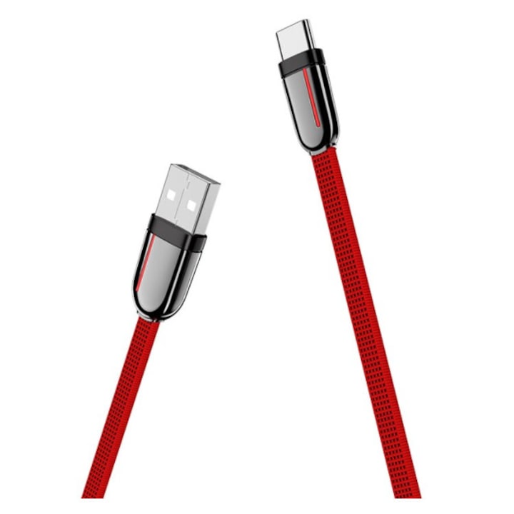 Зареждащ кабел Hoco Type-C за Android, U74, Fast Charger, 3.0A, 1.2 м., Червен