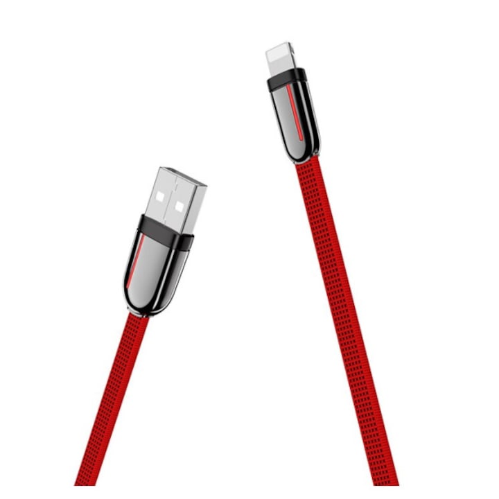 Зареждащ кабел Hoco Lightning за Apple iOS, U74, Fast Charger, 2.4A, 1.2 м., Червен